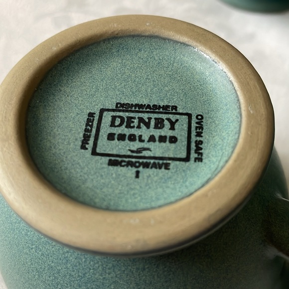 Denby England Luxor set of 4 teacups meridian shape stoneware vintage - Picture 4 of 7